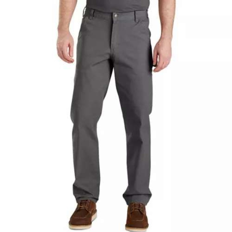 Pants * | Men'S Carhartt Rugged Flex Relaxed Fit Duck Utility Work Pant Gravel