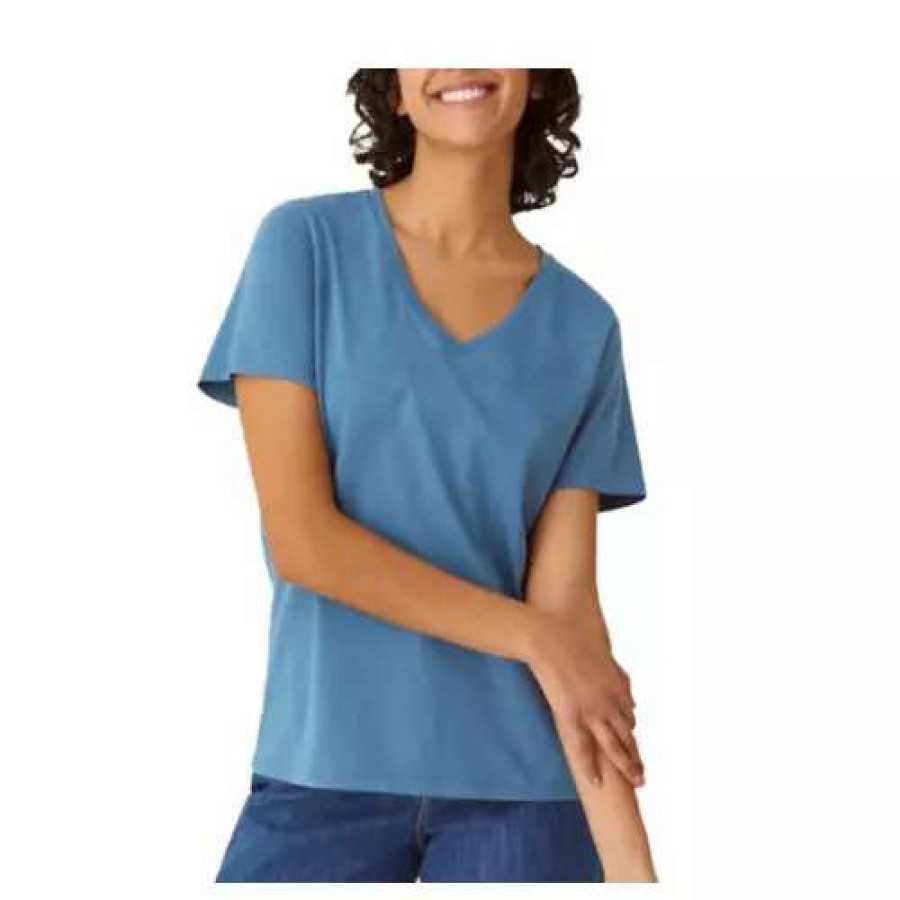 Shirts * | Women'S Bombas Pima Cotton Marl V-Neck T-Shirt