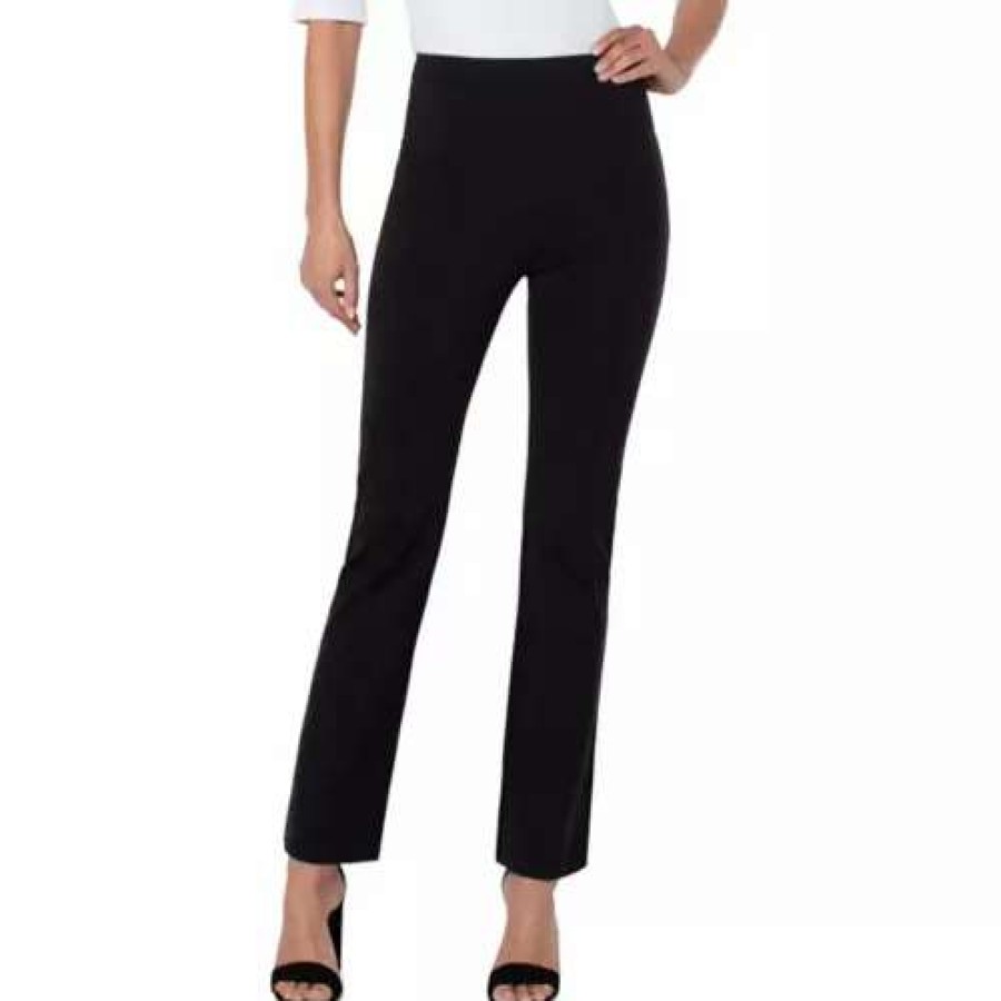 Pants * | Women'S Liverpool Los Angeles Pearl Pintuck Pants Black