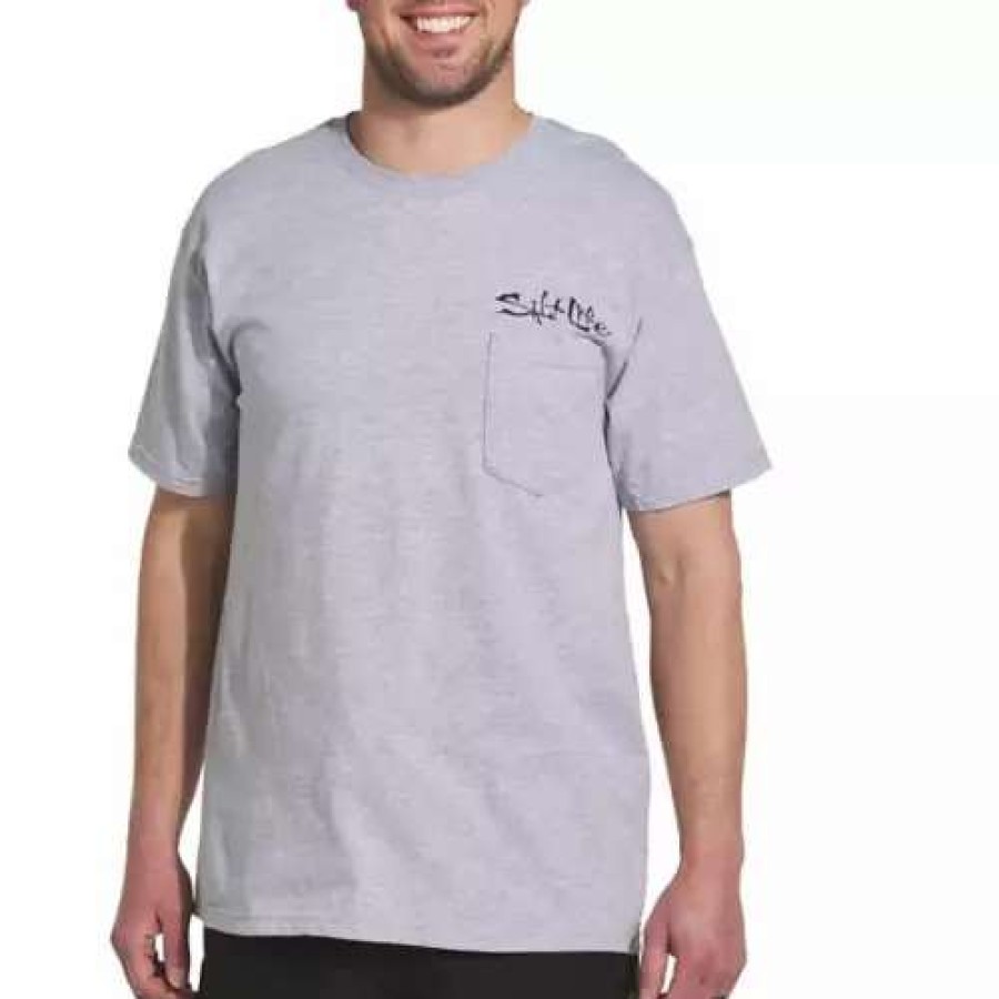 Shirts * | Men'S Salt Life Hook Line & Sinker Fade Pocket T-Shirt