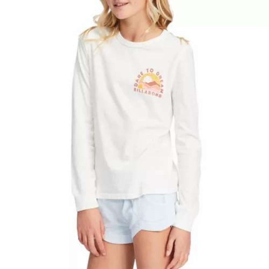 Shirts * | Girls' Billabong Dare To Dream Long Sleeve Graphic Boyfriend T-Shirt Salt Crystal