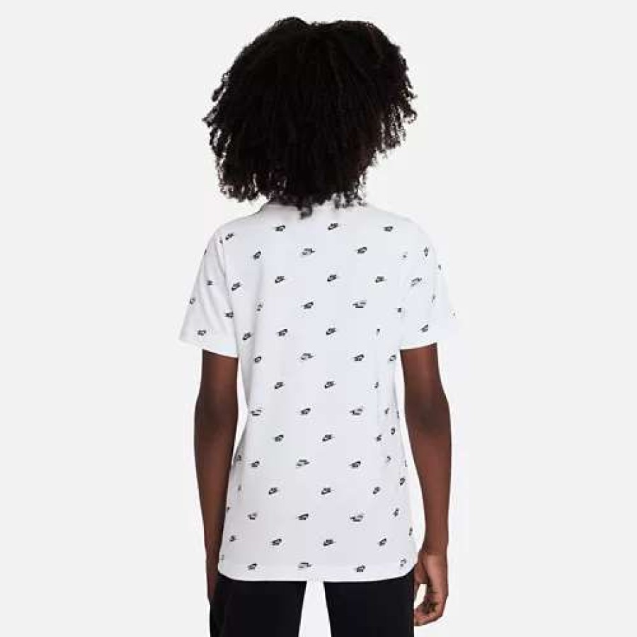 Shirts * | Boys' Nike Sportswear Scattered Logo T-Shirt White