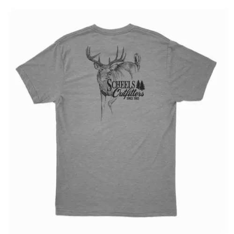 Shirts * | Scheels Outfitters Men'S Scheels Outfitter White Tail Deer T-Shirt Stone Heather