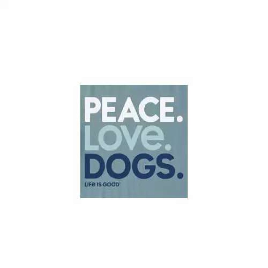 Shirts * | Women'S Life Is Good Peace Love Dogs Crusher T-Shirt SmoHot Blue