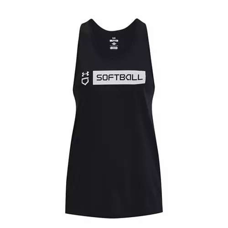 Shirts * | Women'S Under Armour Softball Wordmark Bar Tank