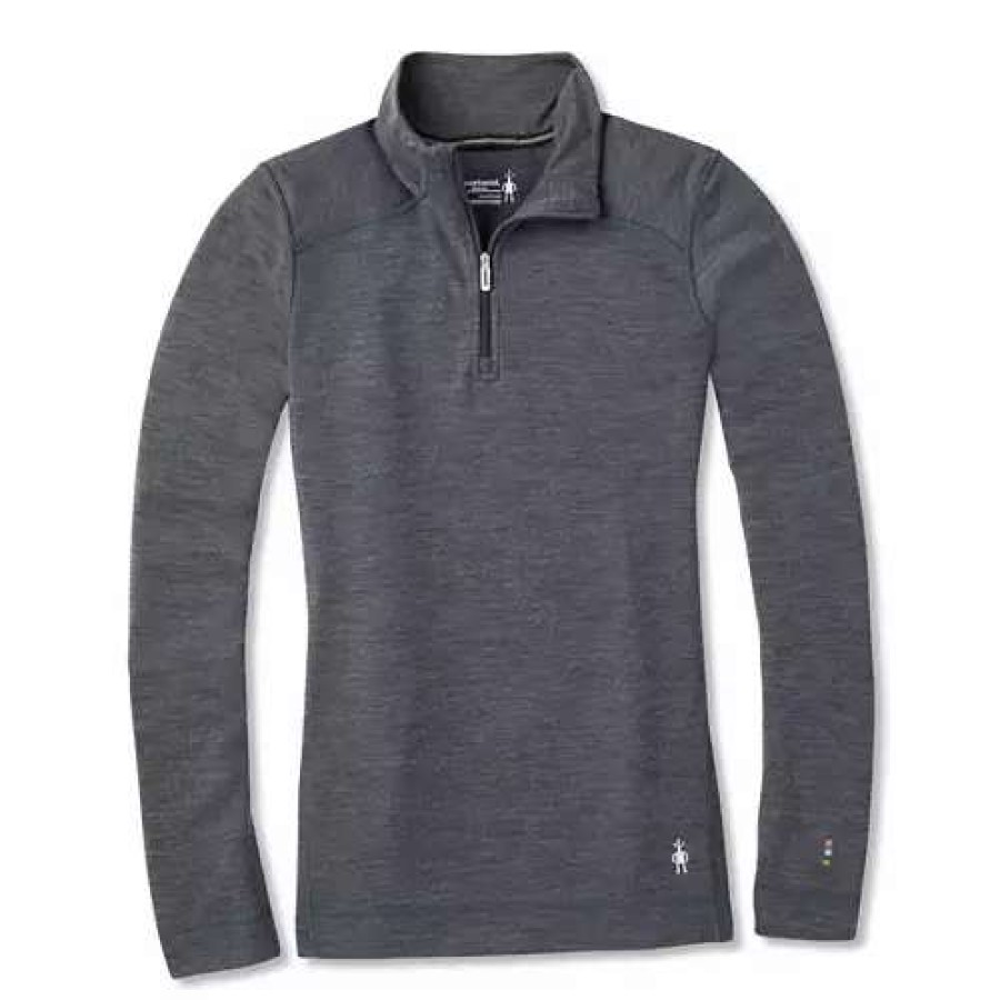 Shirts * | Women'S Smartwool Merino 250 1/4 Zip Grey Heather