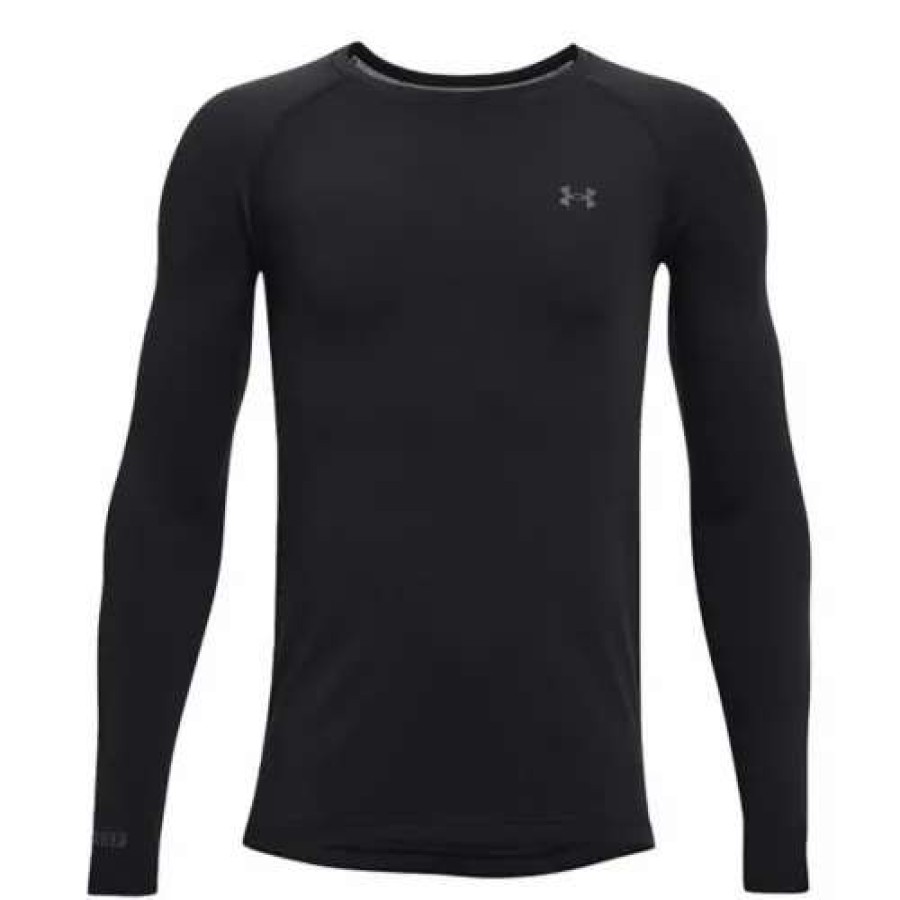 Shirts * | Boys' Under Armour Base 2.0 Long Sleeve Base Layer Crew Black/Pitch Grey