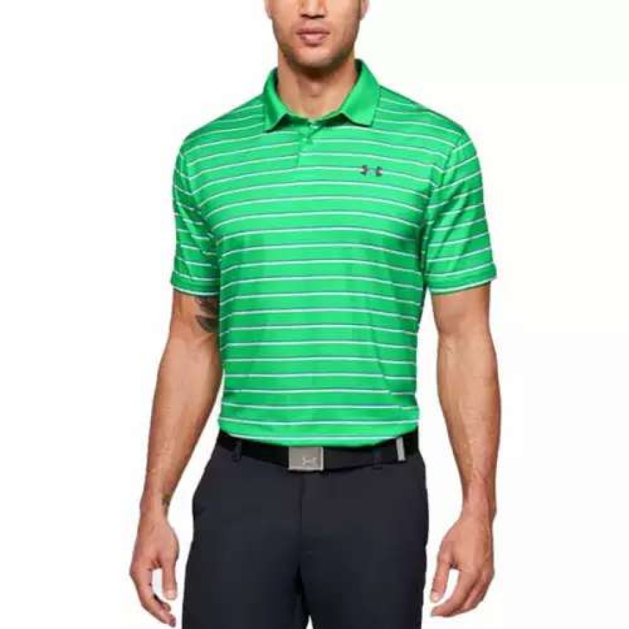 Shirts * | Men'S Under Armour Performance Stripe Polo Vapor Green/Escape