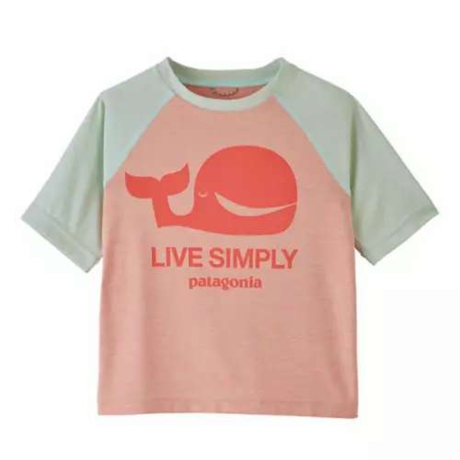 Shirts * | Baby Girls' Patagonia Cap Cool Daily T-Shirt Live Simply Whale: Flaming