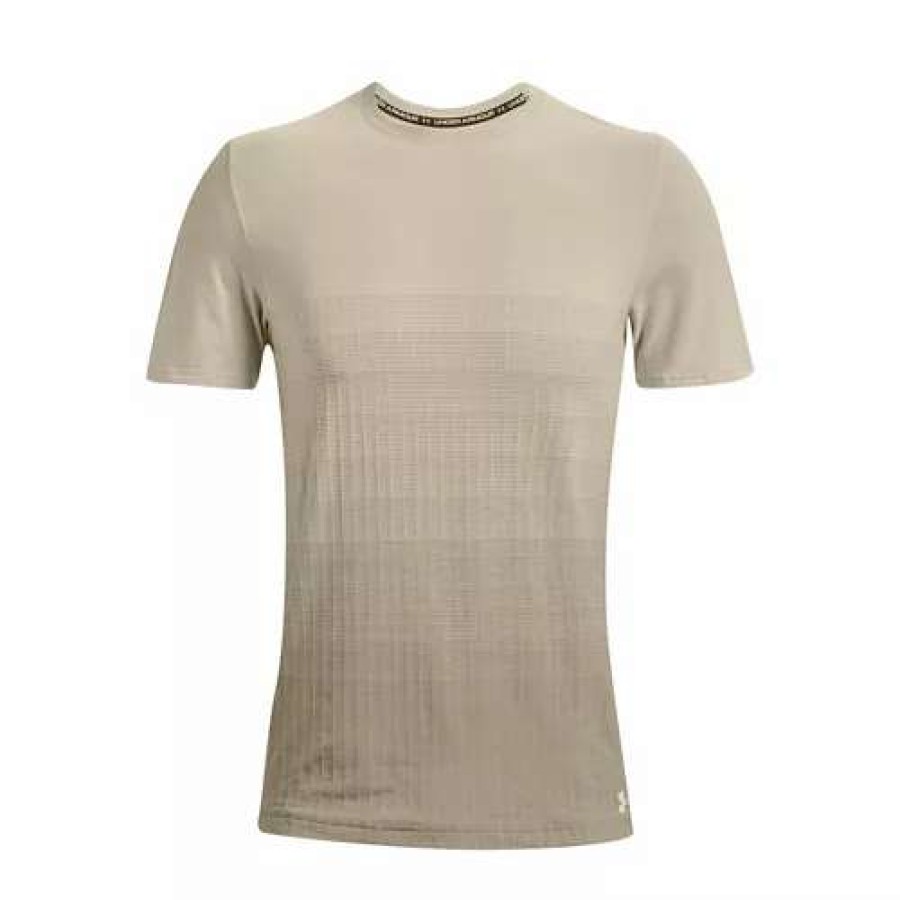 Shirts * | Men'S Under Armour Seamless Lux T-Shirt Stone Khaki Grey Heather S