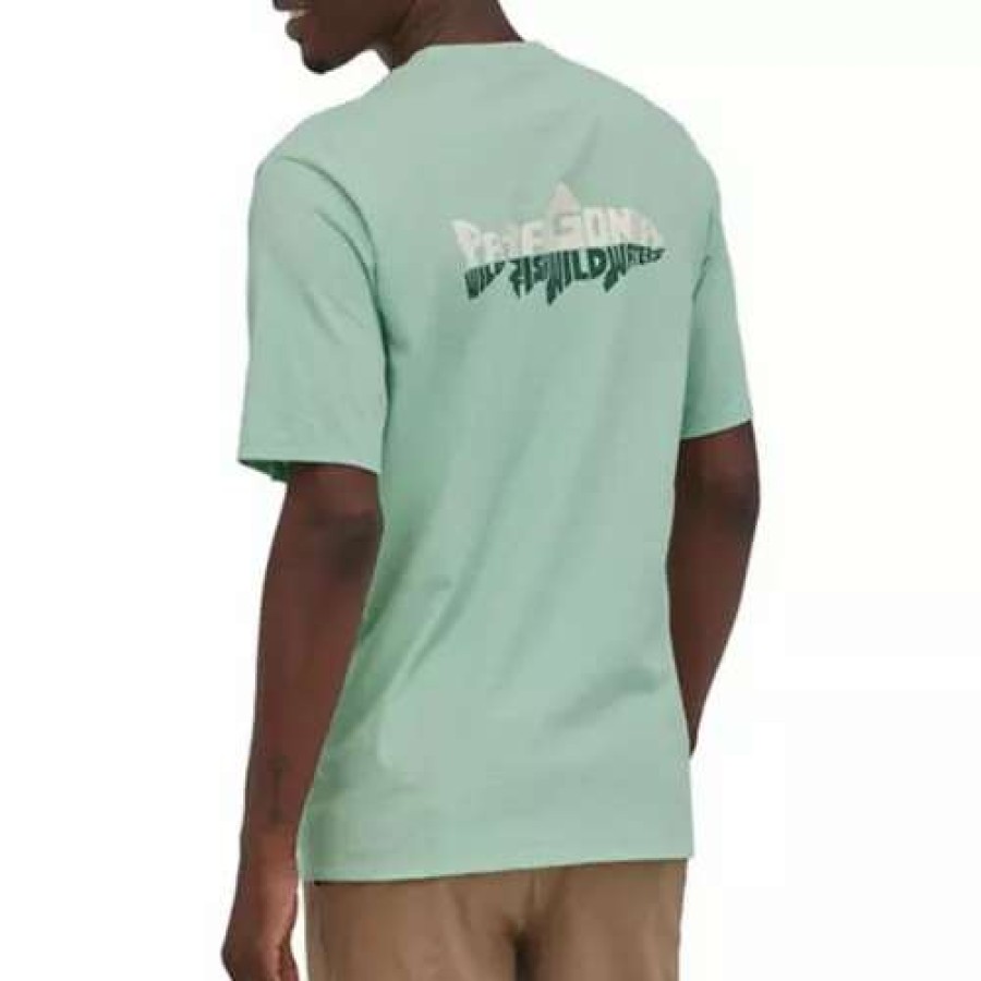 Shirts * | Men'S Patagonia Wild Waterline Pocket Responsibili-Tee Tea Green