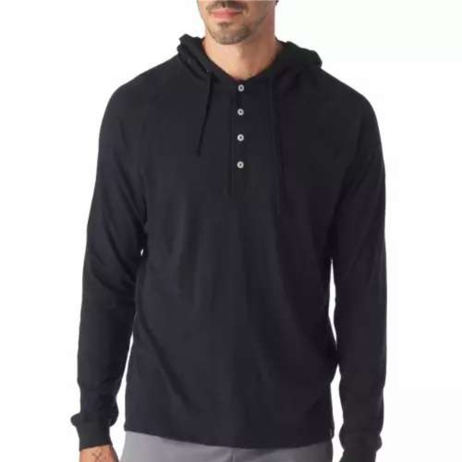 Shirts * | Men'S Glyder Low Tide Henley Hooded Shirt