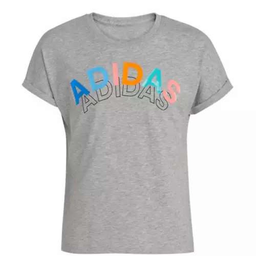 Shirts * | Girls' Adidas Dolman Heather T-Shirt