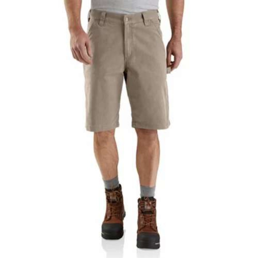 Shorts * | Men'S Carhartt Rugged Flex Rigby Work Chino Shorts Tan