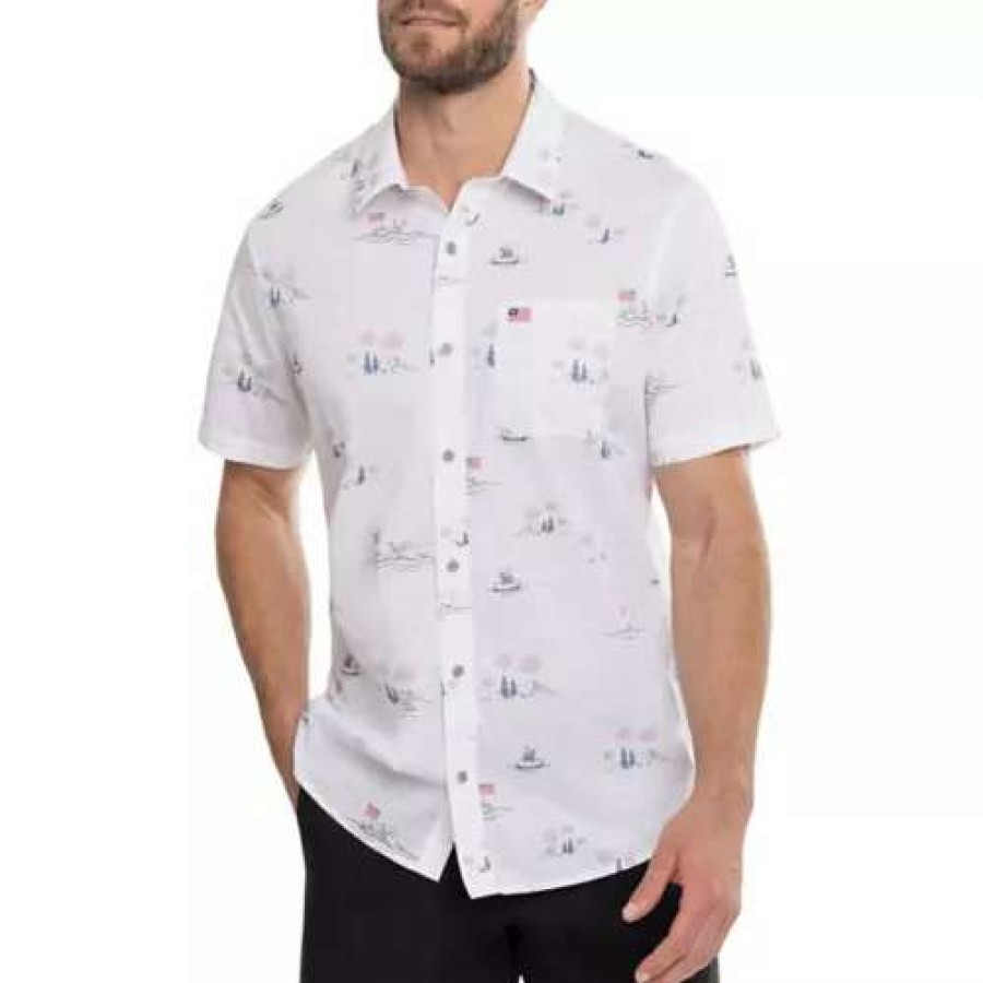 Shirts * | Men'S Travismathew Lounge Town Button-Up Shirt White