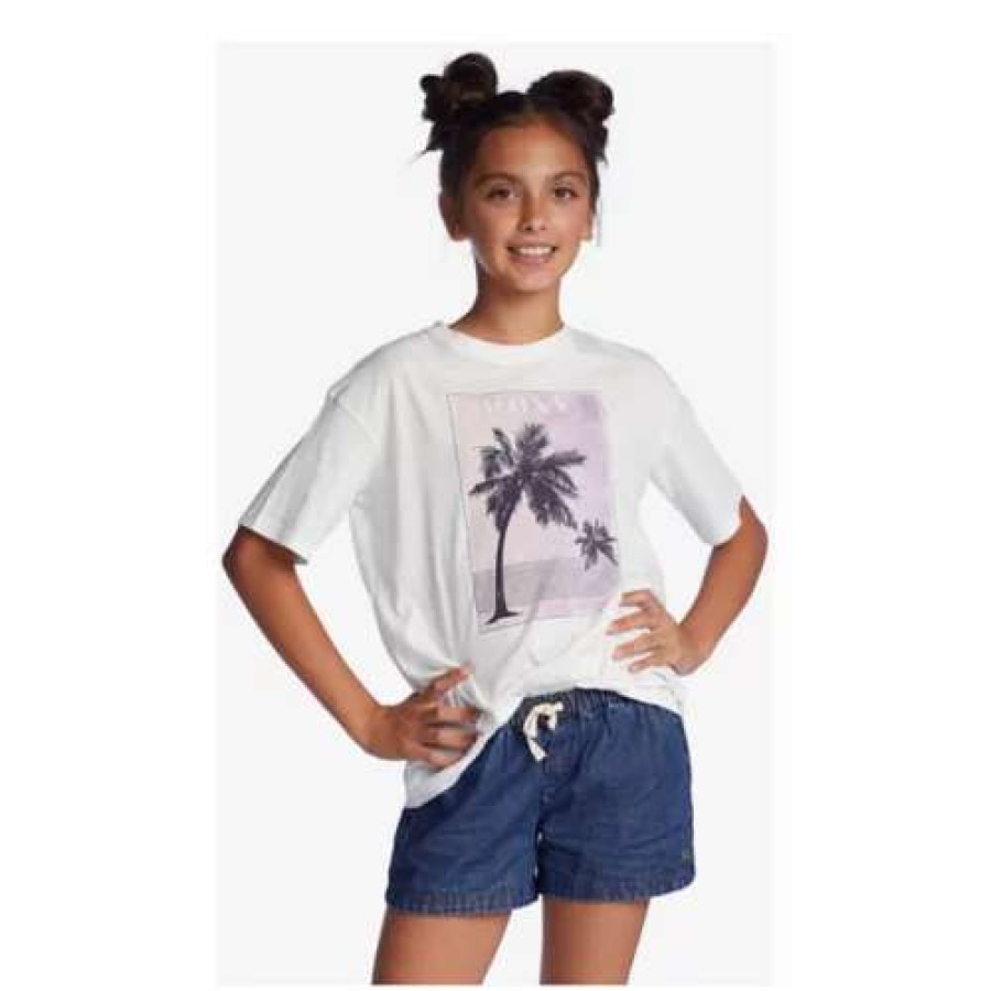 Shirts * | Girls' Roxy Dream A Dream Boyfriend T-Shirt Snow White