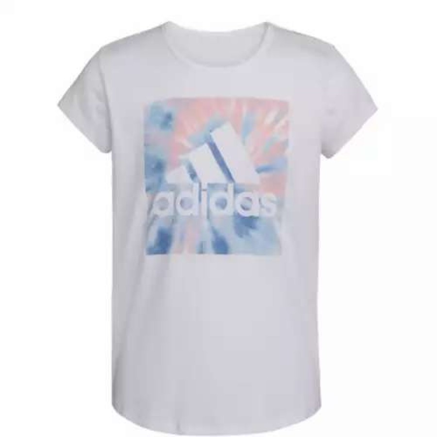 Shirts * | Toddler Girls' Adidas Scoop Logo T-Shirt White Blue