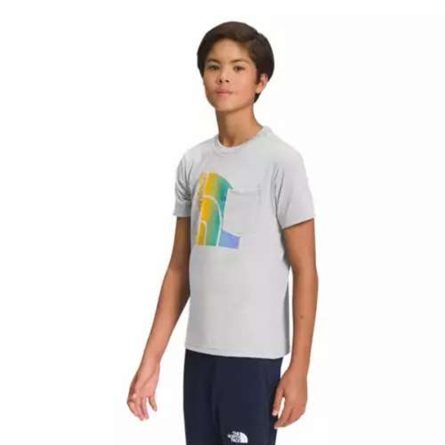 Shirts * | Boys' The North Face Short Sleeve Tri-Blend Graphic Tee