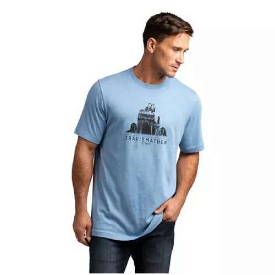 Shirts * | Men'S Travismathew Across The Plateau T-Shirt Heather Blue