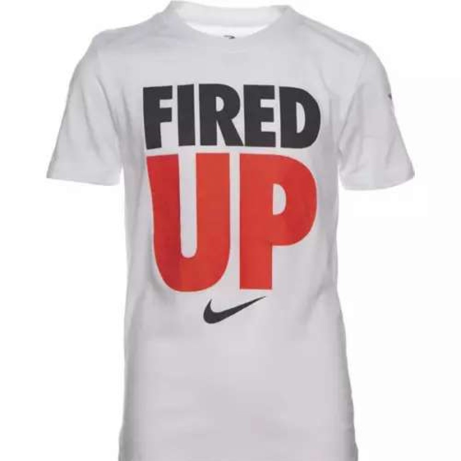 Shirts * | Boys' Nike Fired Up T-Shirt White Multi