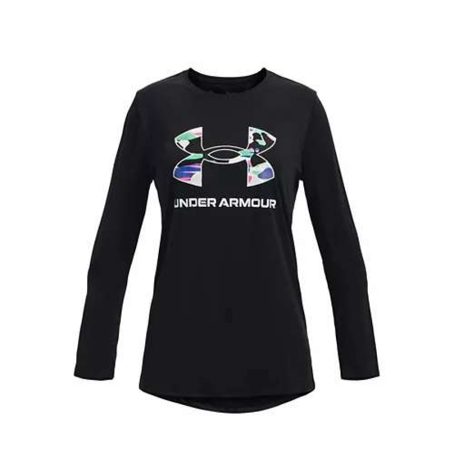 Shirts * | Girls' Under Armour Tech Big Logo Print Fill Long Sleeve Shirt