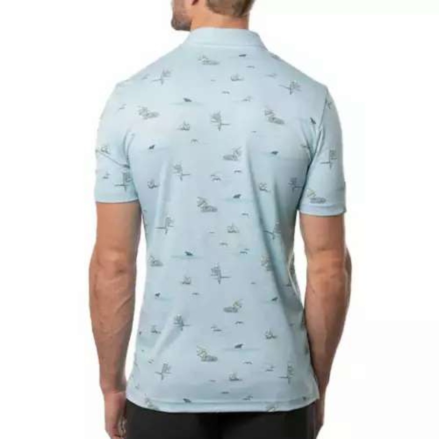 Shirts * | Men'S Travismathew Going Rogue Golf Polo Heather Delphinium