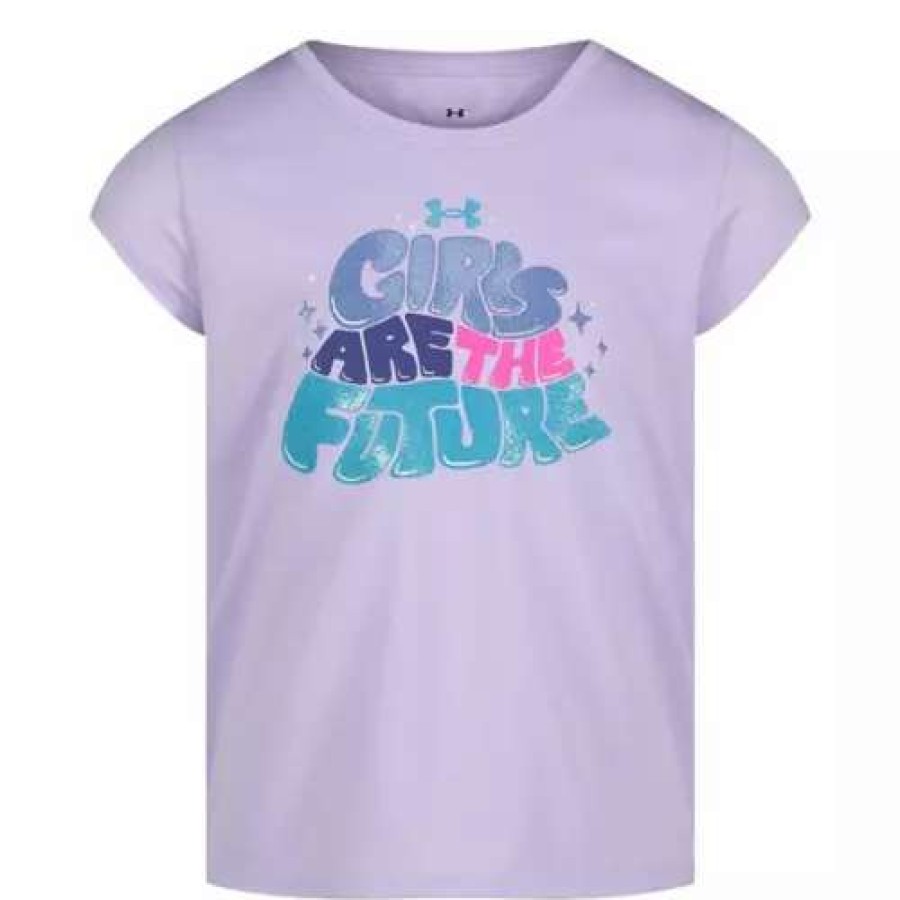 Shirts * | Girls' Under Armour Glitter Graphics T-Shirt Purple