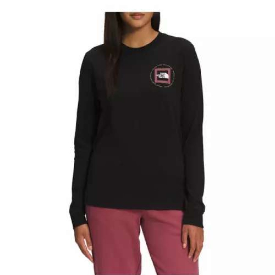 Shirts * | Women'S The North Face Geo Nse Long Sleeve T-Shirt Black Wild Ginger