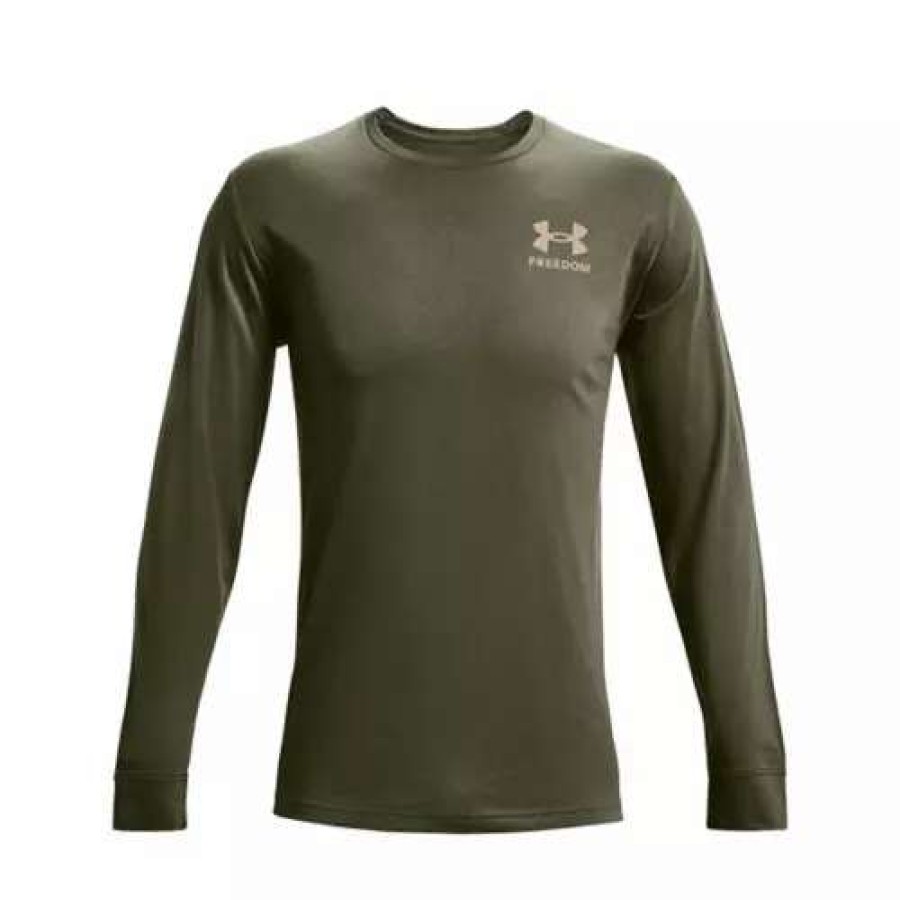 Shirts * | Men'S Under Armour New Freedom Flag Long Sleeve T-Shirt Marine Od Green / / Black