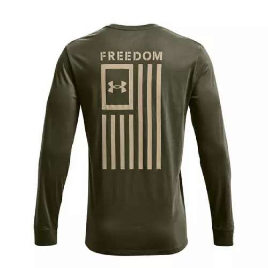 Shirts * | Men'S Under Armour New Freedom Flag Long Sleeve T-Shirt Marine Od Green / / Black