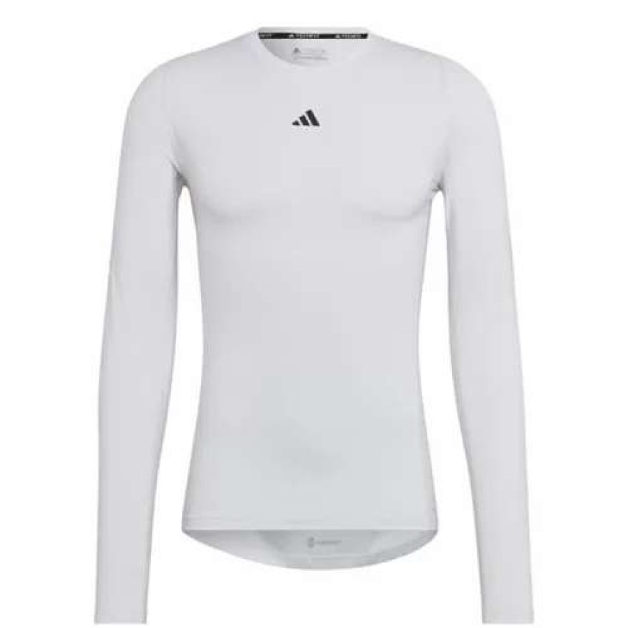 Shirts * | Men'S Adidas Techfit Training Long-Sleeve Top White