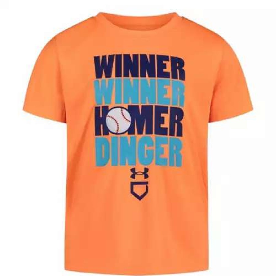 Shirts * | Boys' Under Armour Winner Winner Short Sleeve T-Shirt Orange