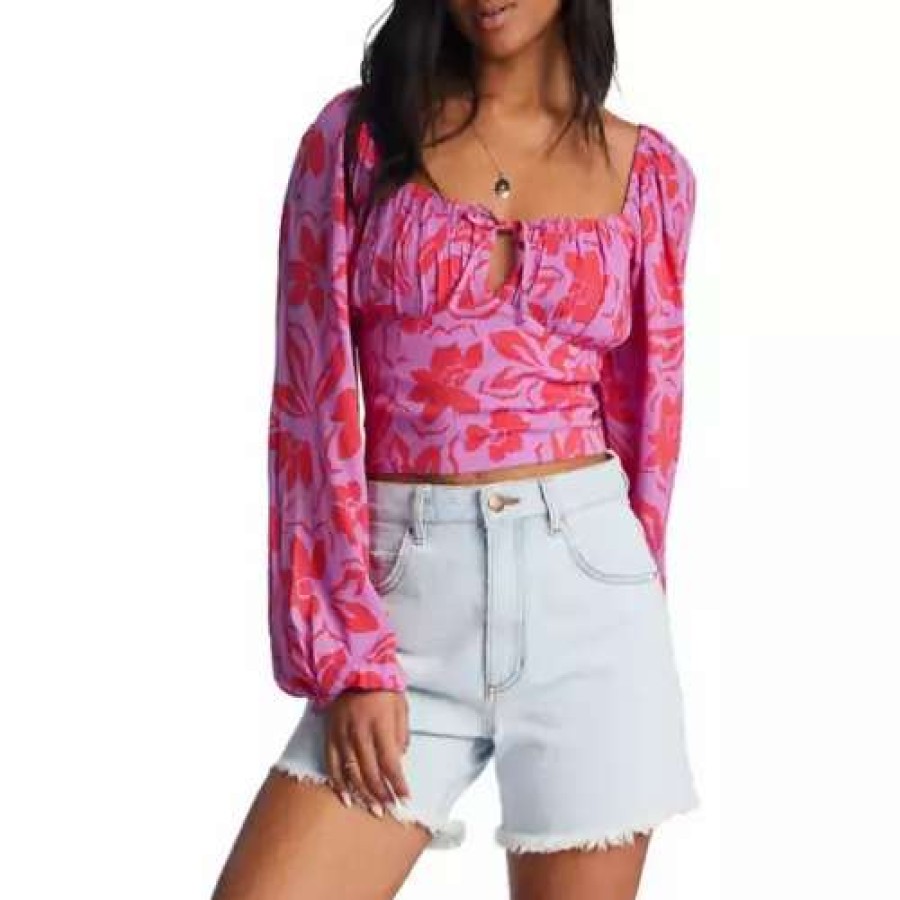 Shirts * | Women'S Billabong On Your Mind Blouse Bright Orchid