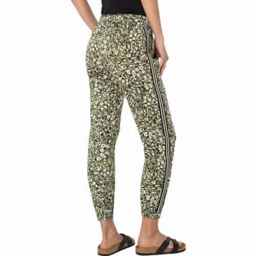 Pants * | Women'S Liverpool Los Angeles Easy Fit Cropped Joggers Black Olive Animal