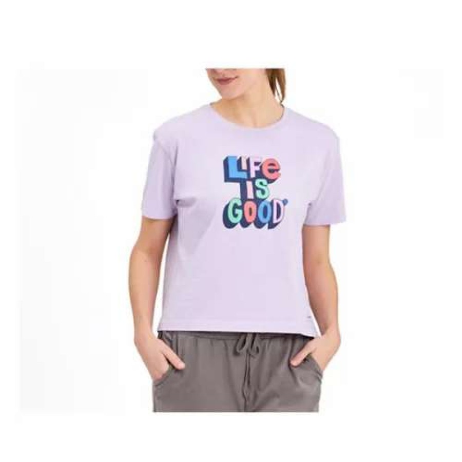 Shirts * | Women'S Life Is Good Boxy T-Shirt Purple