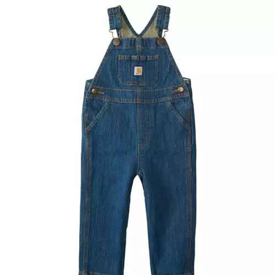 Bibs & Overalls * | Baby Boys' Carhartt Denim Overall Bibs Medium Wash