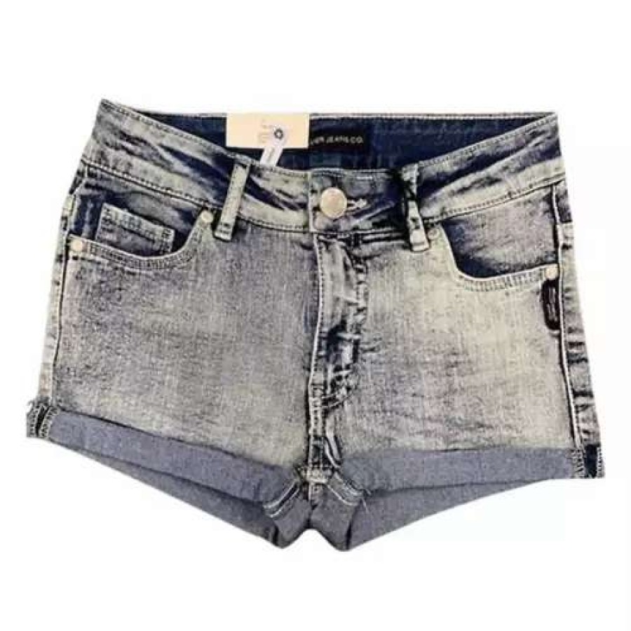 Shorts * | Girls' Silver Jeans Co. Silver Jeans Lacy Jean Shorts Bleach Wash