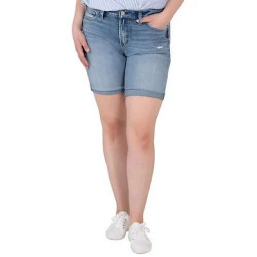 Shorts * | Women'S Silver Jeans Co. Plus Avery Bermuda Jean Shorts Indigo