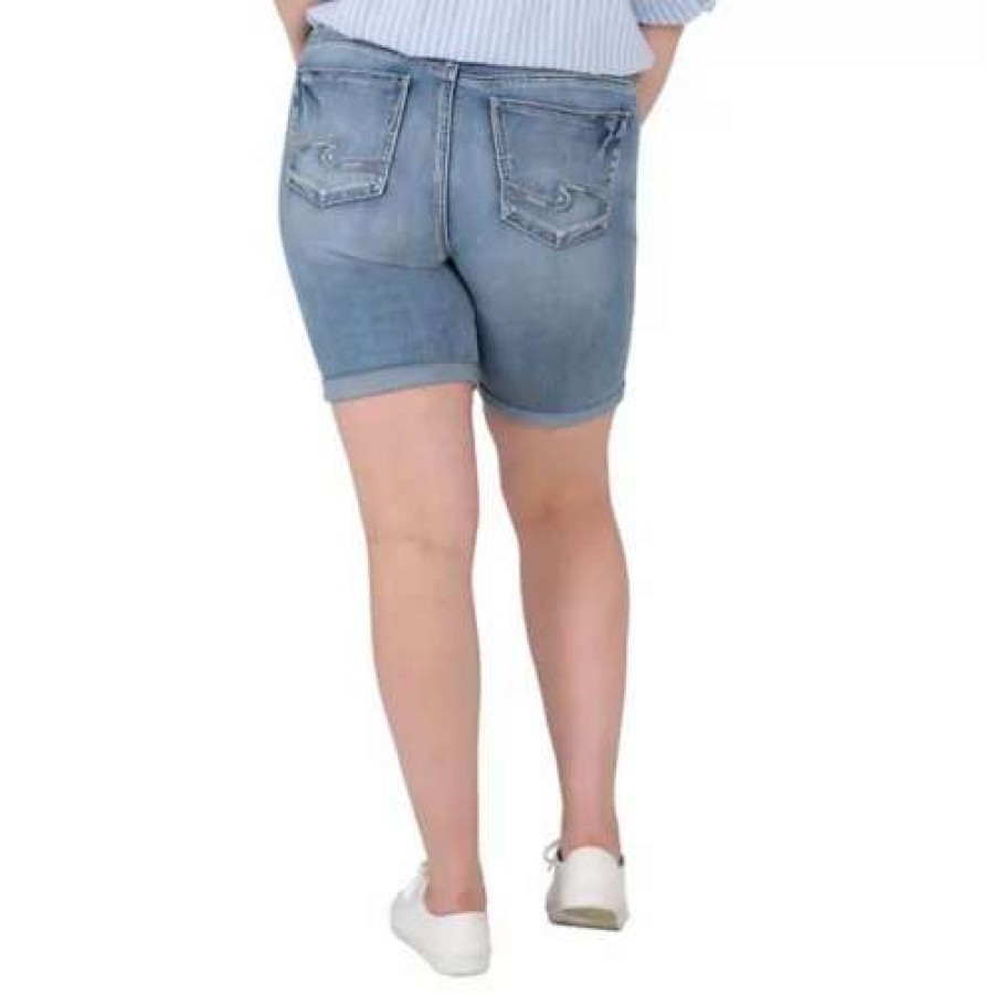 Shorts * | Women'S Silver Jeans Co. Plus Avery Bermuda Jean Shorts Indigo