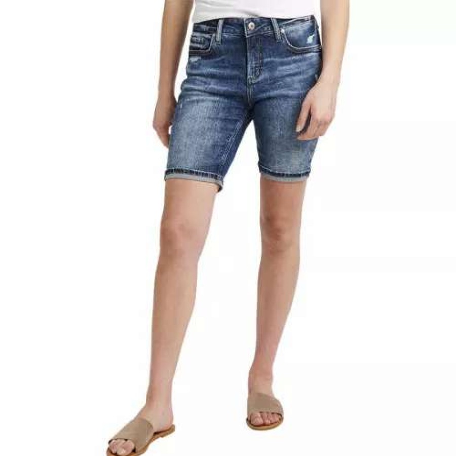 Shorts * | Women'S Silver Jeans Co. Elyse 9In Bermuda Jean Shorts Indigo