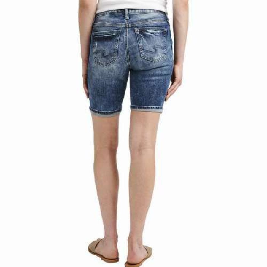 Shorts * | Women'S Silver Jeans Co. Elyse 9In Bermuda Jean Shorts Indigo