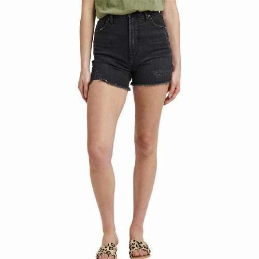 Shorts * | Women'S Silver Jeans Co. 90'S Baggy Jean Shorts Black