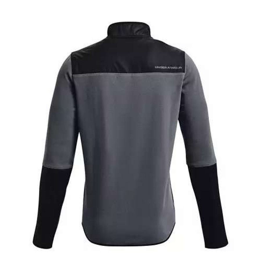 Shirts * | Men'S Under Armour Coldgear 1/2 Zip Sweatshirt Black/White/Pitch Gray