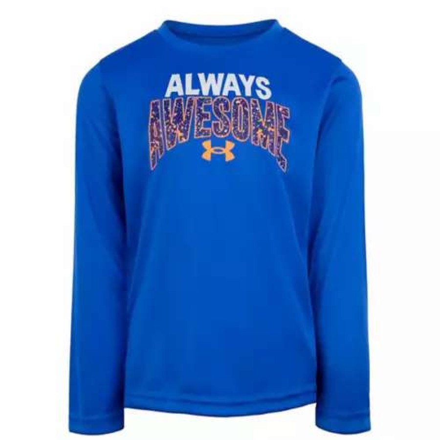 Shirts * | Toddler Boys' Under Armour Always Awesome Long Sleeve Shirt Blue