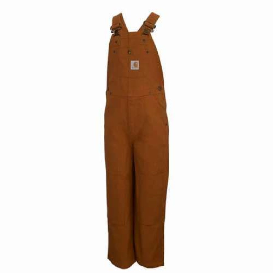 Pants * | Kids' Carhartt Canvas Bib Overall Brown