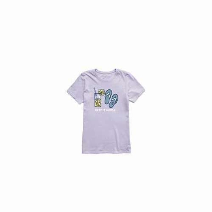 Shirts * | Women'S Life Is Good Keep It Simple Lemonade T-Shirt Lilac Purple