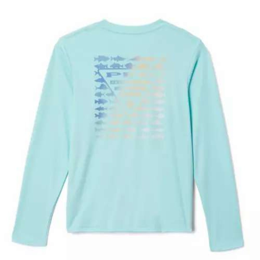 Shirts * | Boys' Columbia Pfg Elements Long Sleeve Shirt Gulf