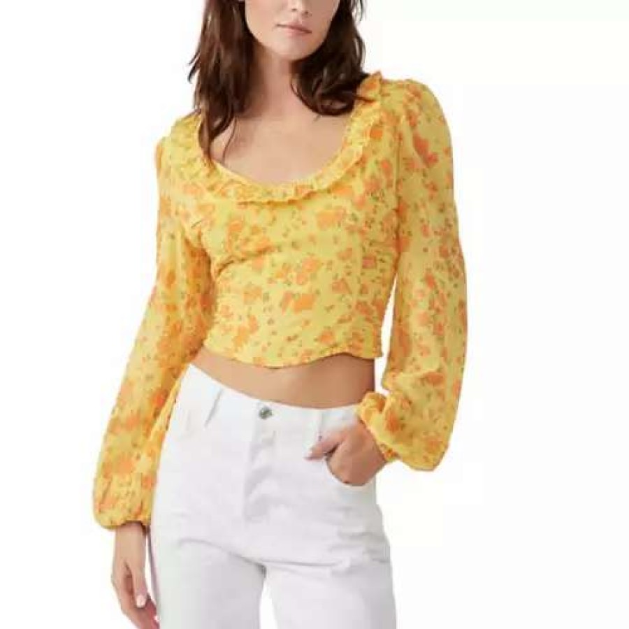 Shirts * | Women'S Free People Another Life Print Blouse Honey