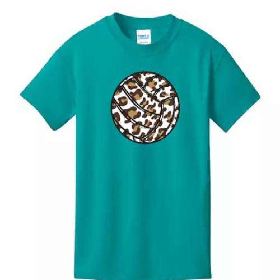 Shirts * | Girls' Range Volleyball Cheetah T-Shirt Aqua