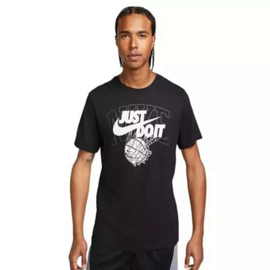 Shirts * | Men'S Nike Dri-Fit Just Do It Basketball T-Shirt Black